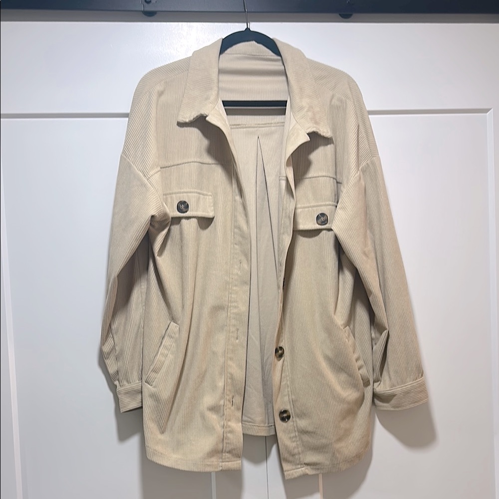 Women's Oversized corduroy button down jacket